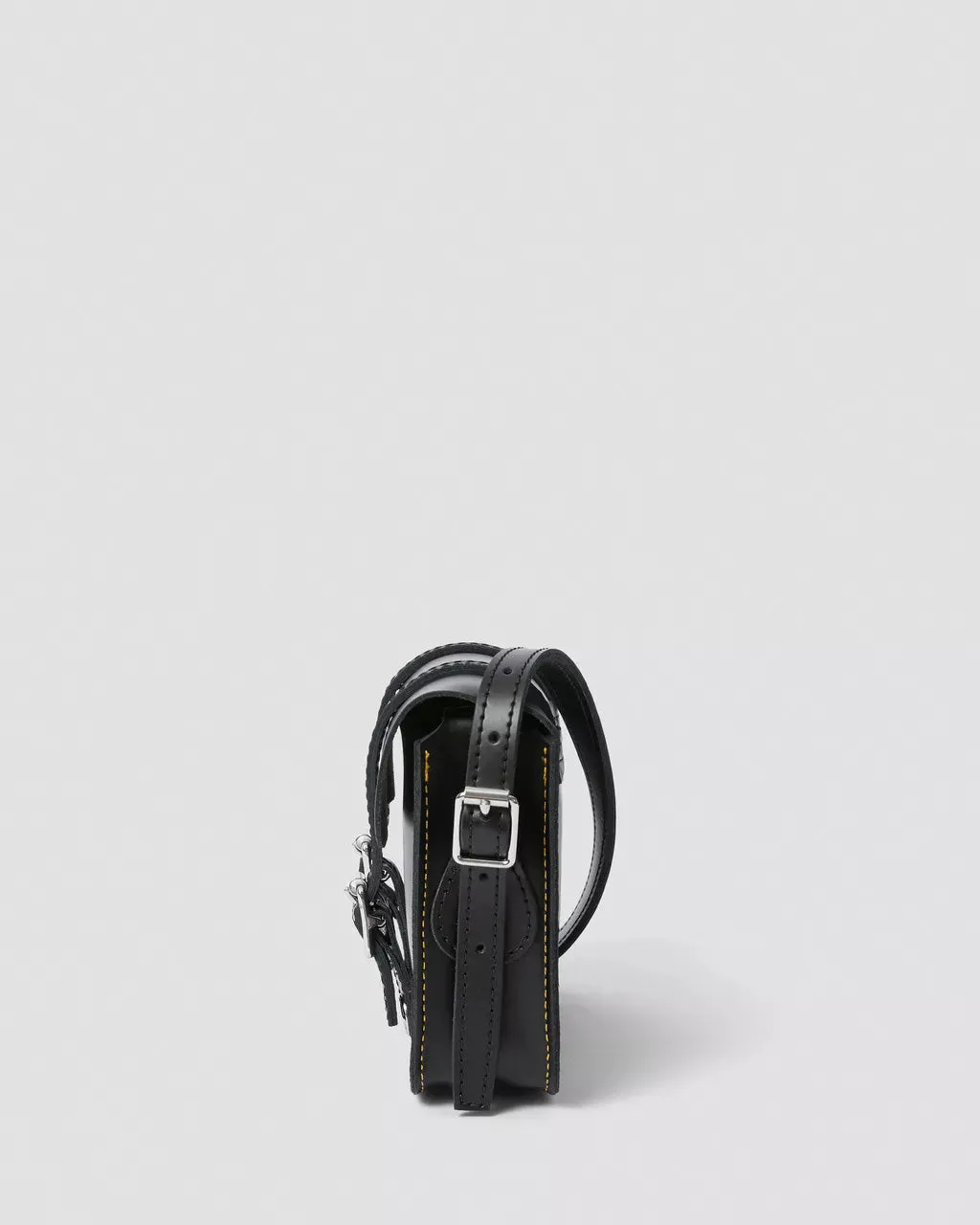 7" Leather Satchel in Black Kiev & Smooth Leather