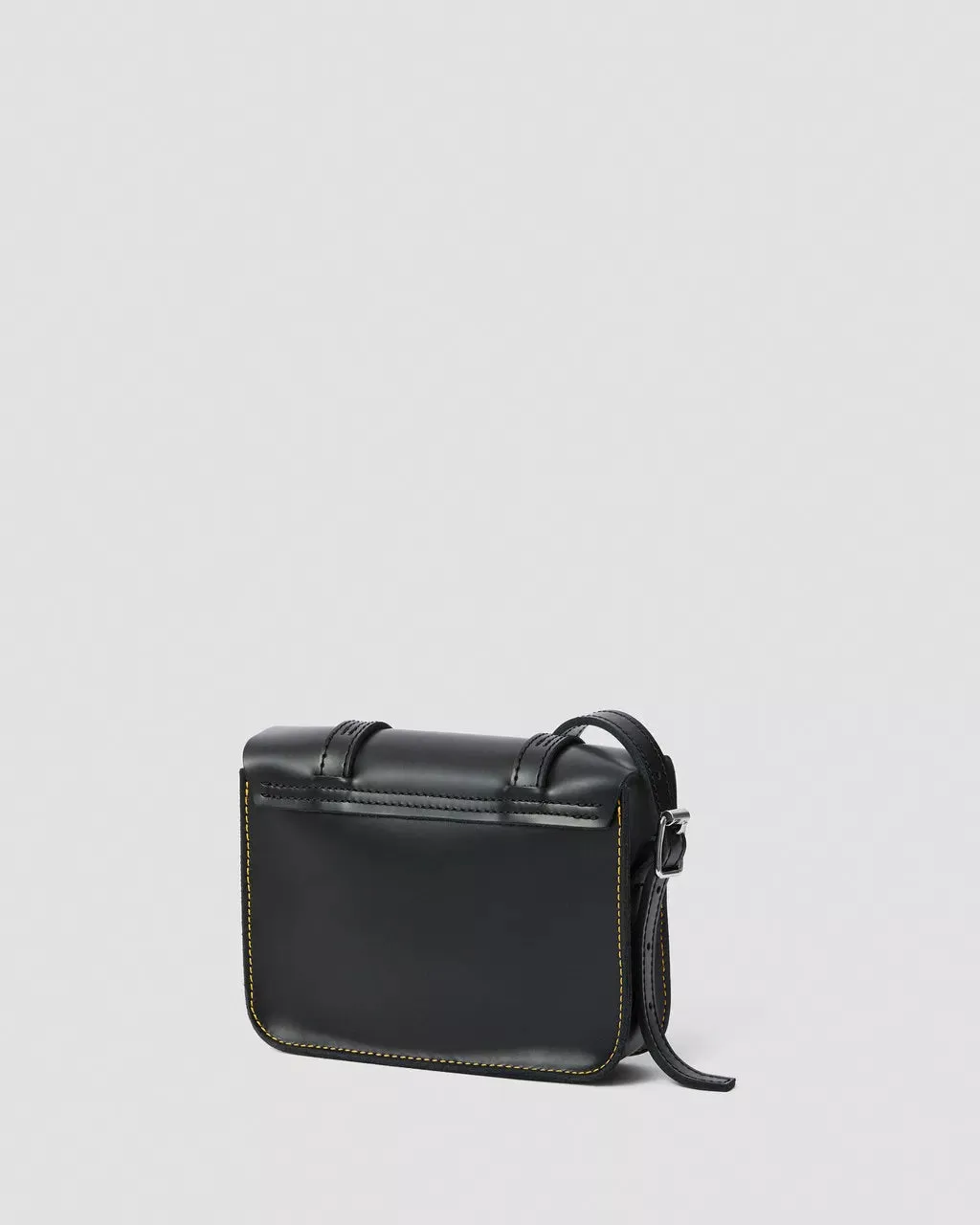 7" Leather Satchel in Black Kiev & Smooth Leather