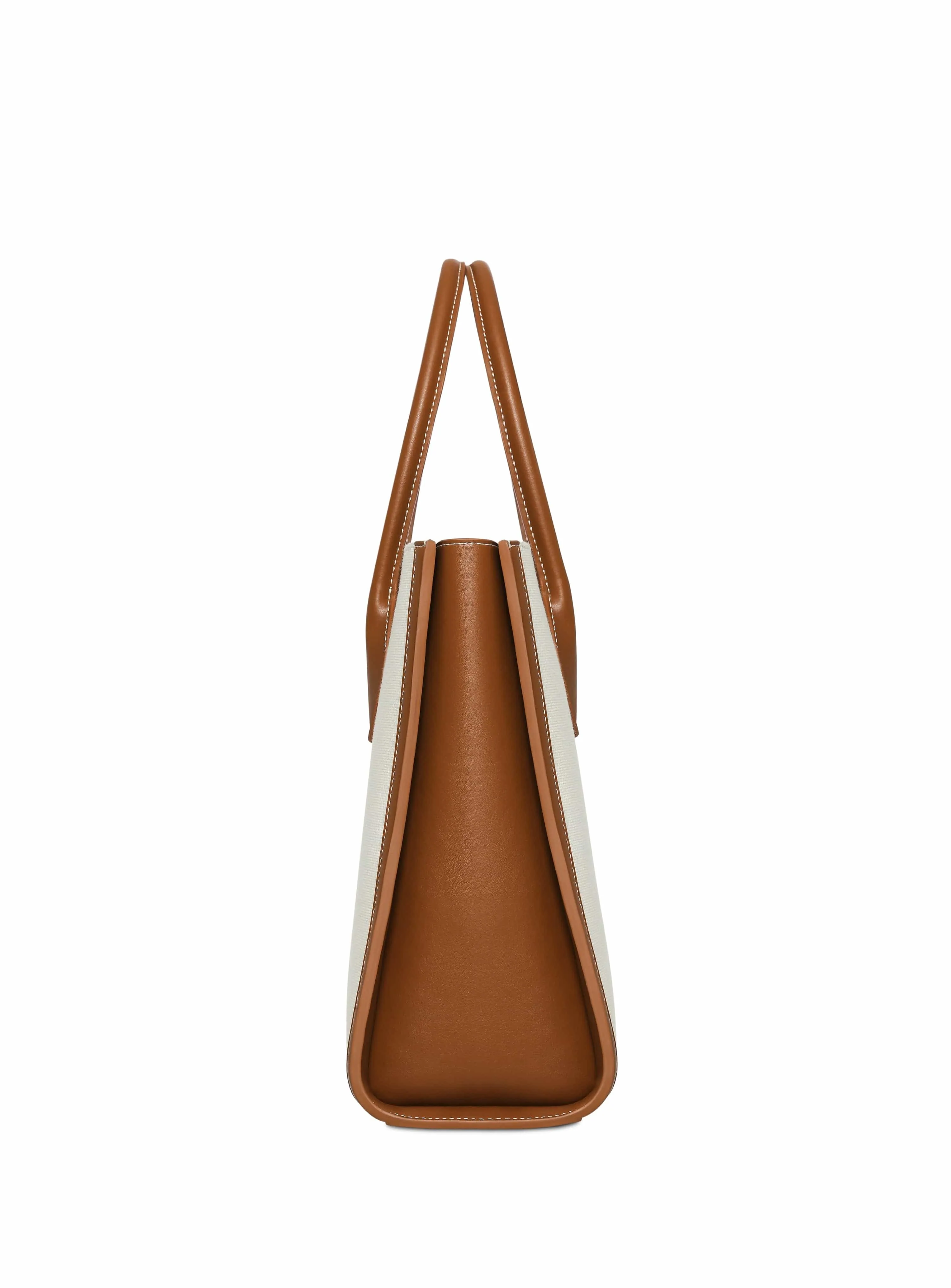 Aurora Cactus Leather Vegan Tote Bag | White & Brown