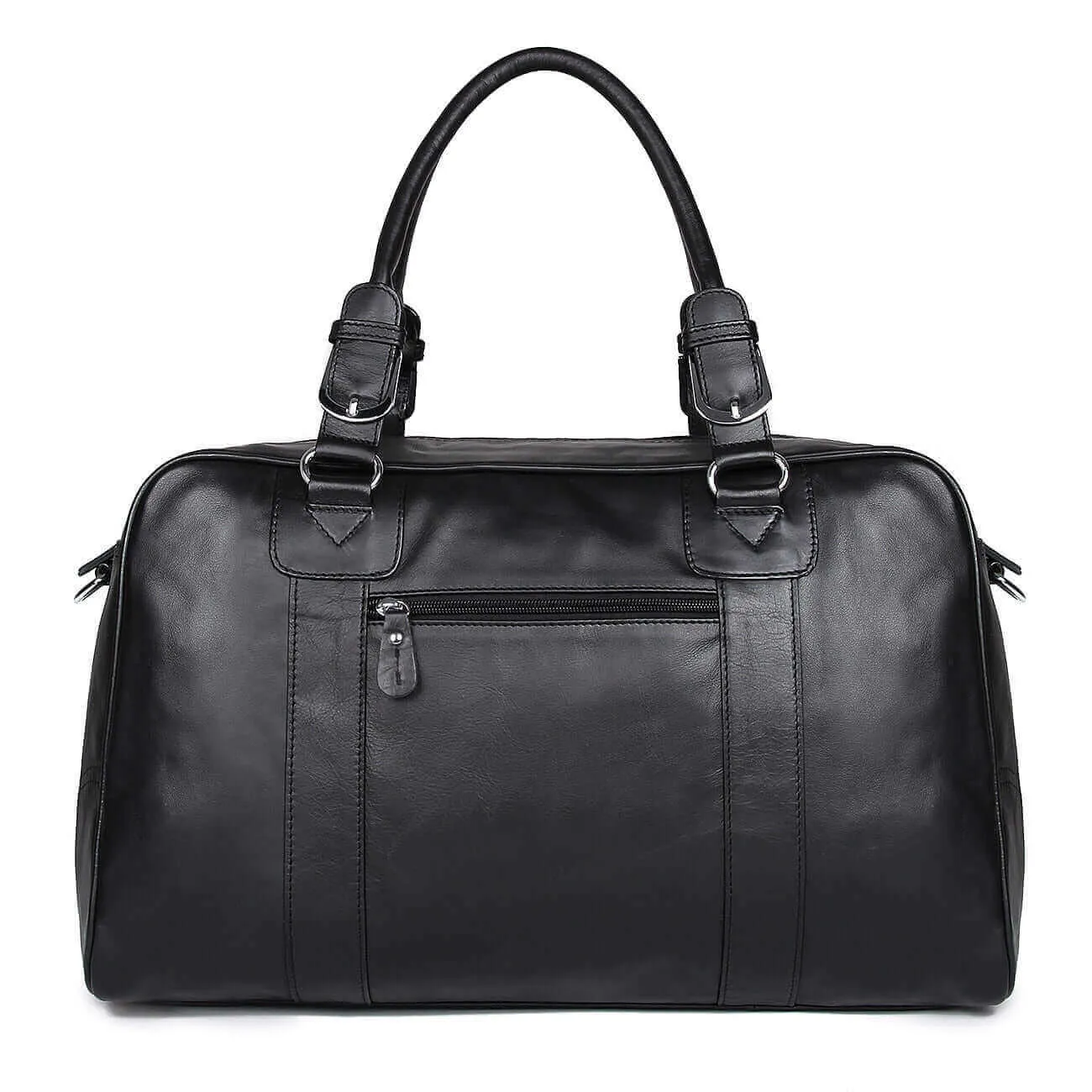 Black Leather Duffle Bag NZ - Luxury Travel Bag 29L