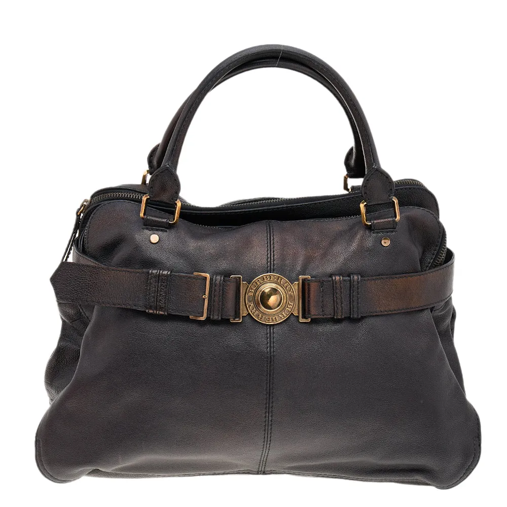 Black Leather Lambeth Satchel