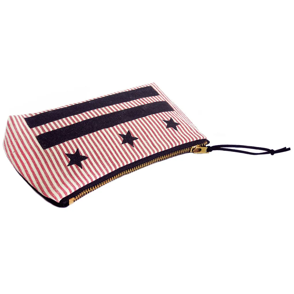 black stars and bars small pouch