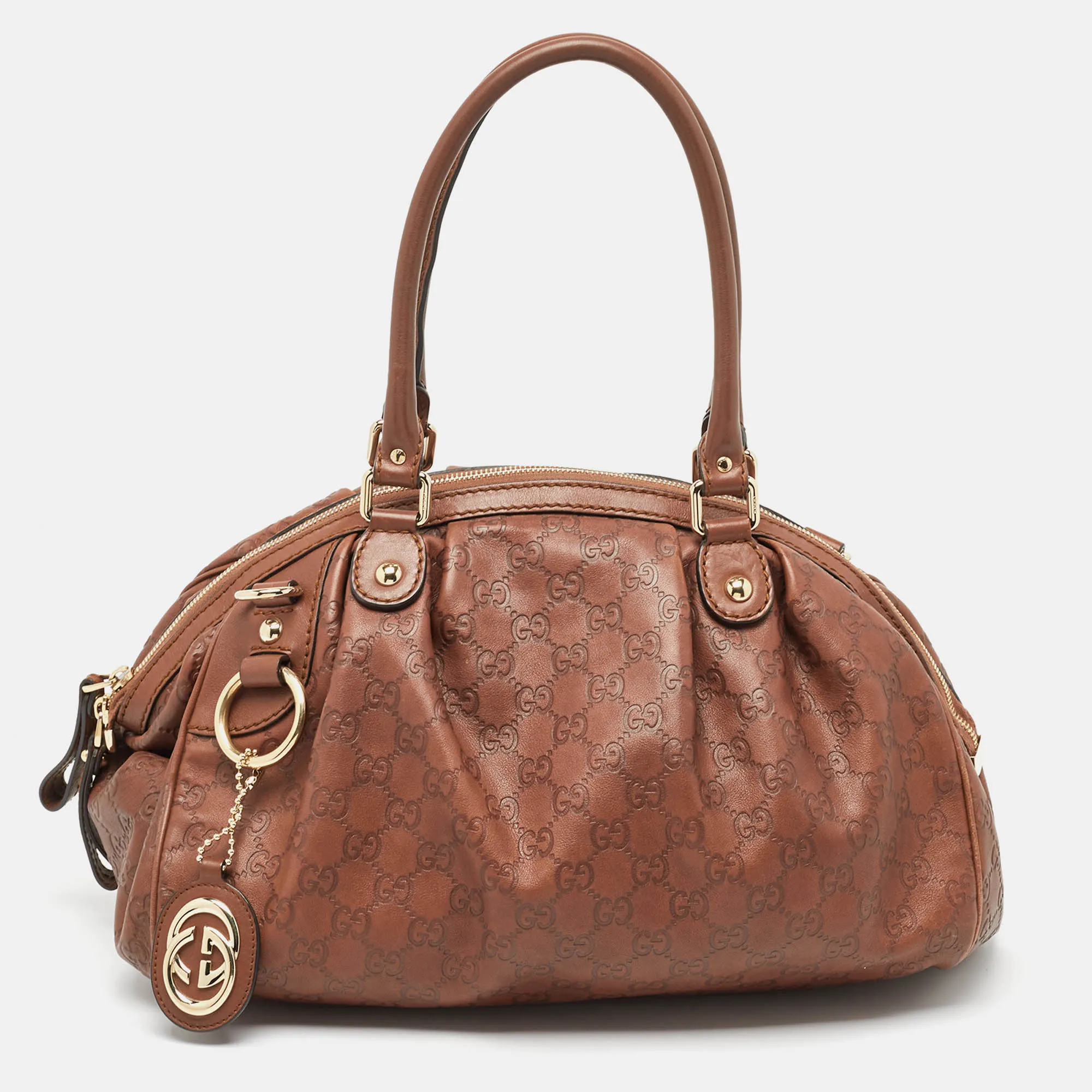 Brown Guccissima Leather Medium Sukey Satchel