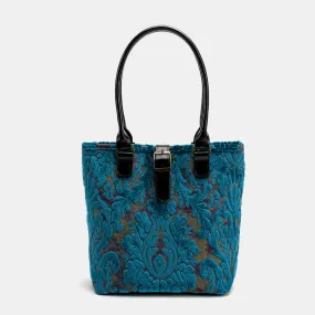 Burnout Velvet Aqua Blue Everyday Tote