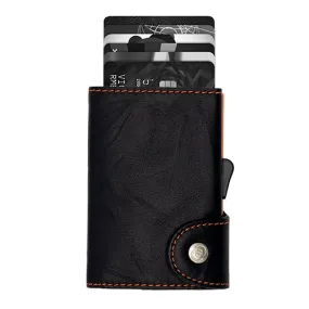 C-Secure Wallet/Cardholder Classic Leather Black/Orange