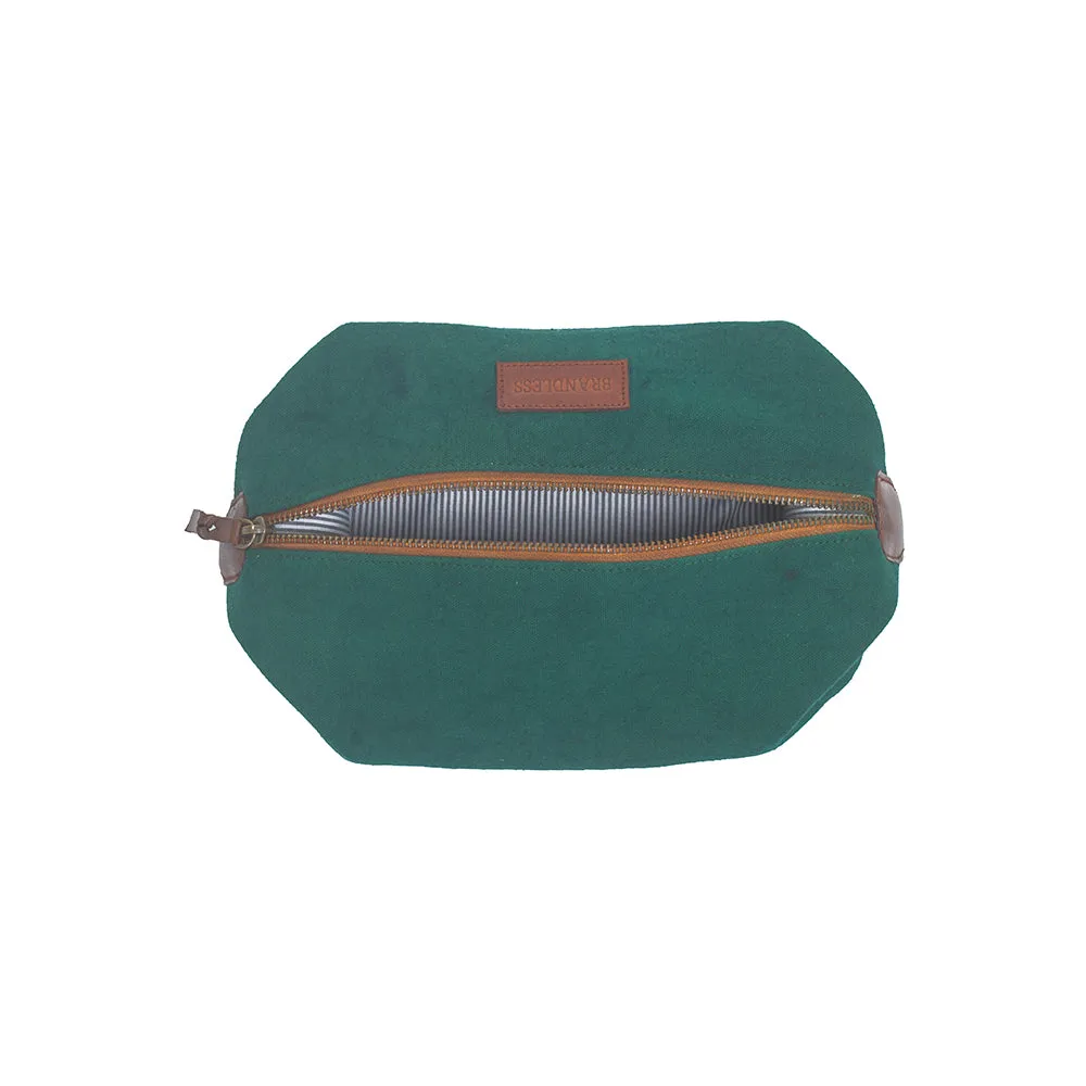 Canvas & Leather Dopp Kit - Green Tan