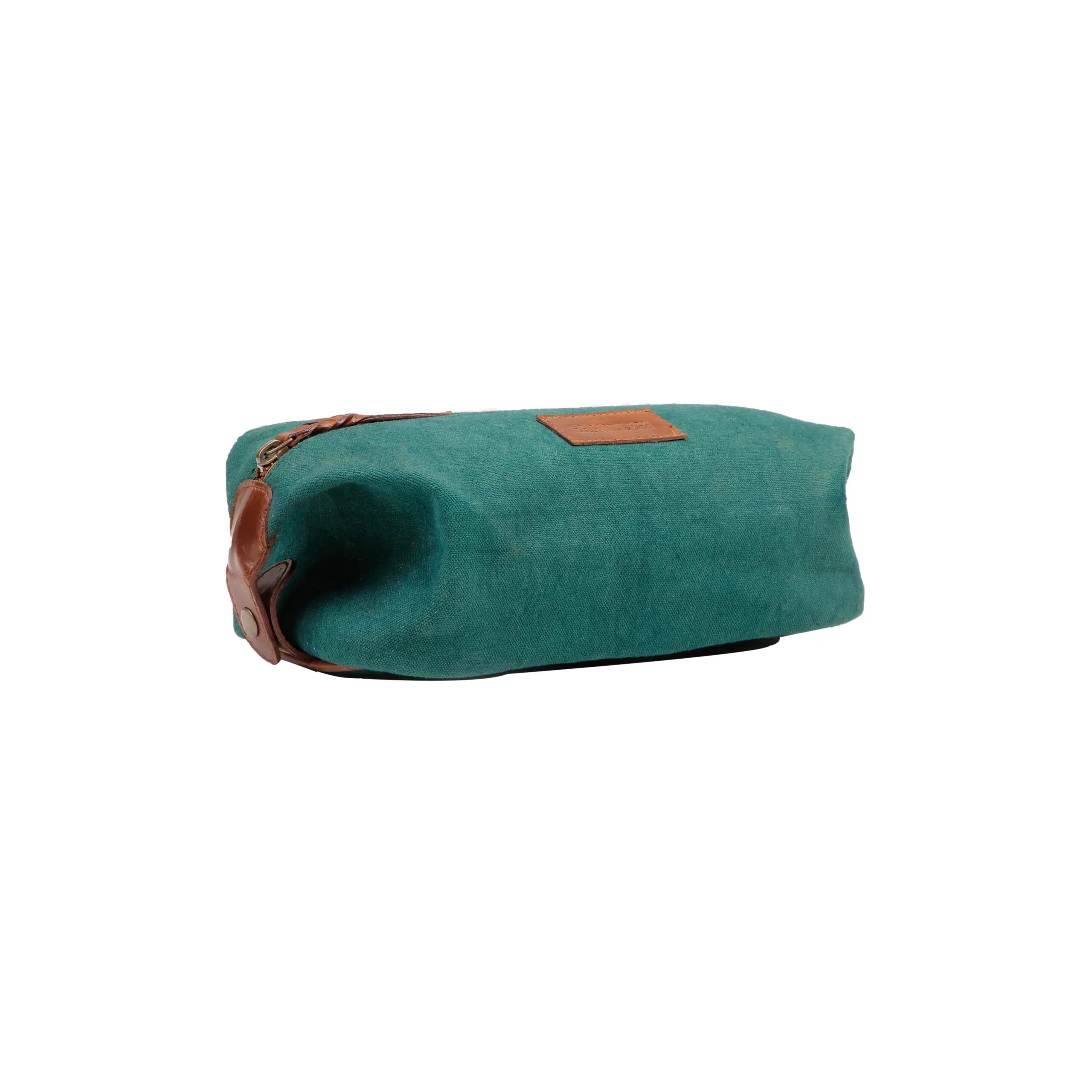 Canvas & Leather Dopp Kit - Green Tan