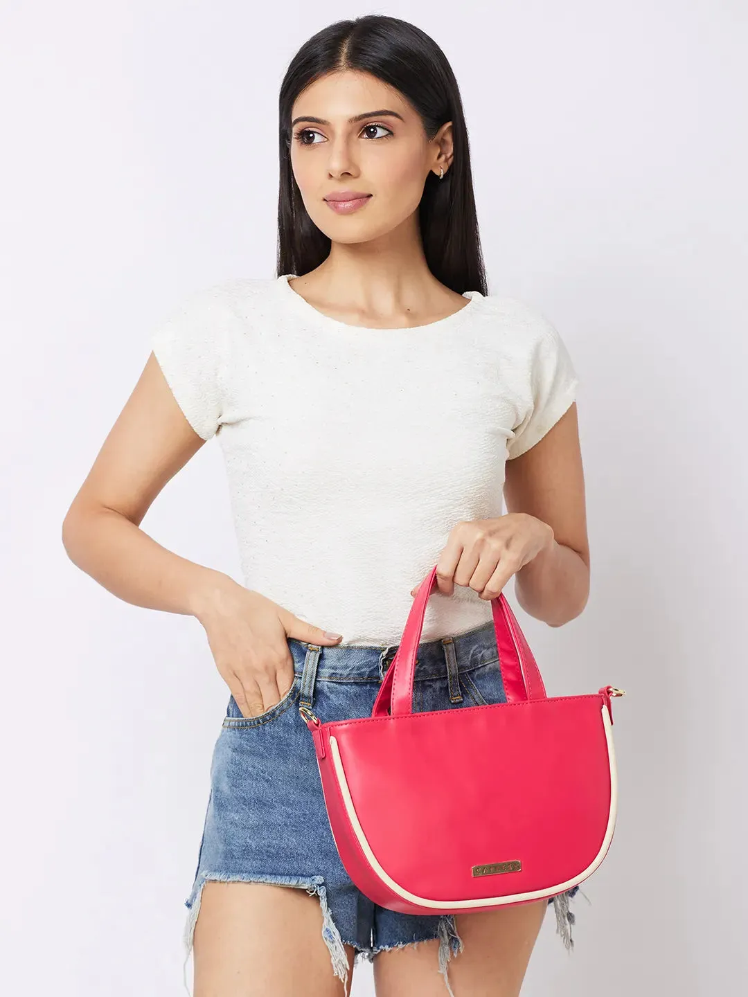 Caprese Gracie Satchel Medium Handbag Magenta