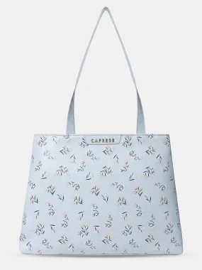 Caprese Merida Satchel Large Printed Women'S Handbag Sky Blue