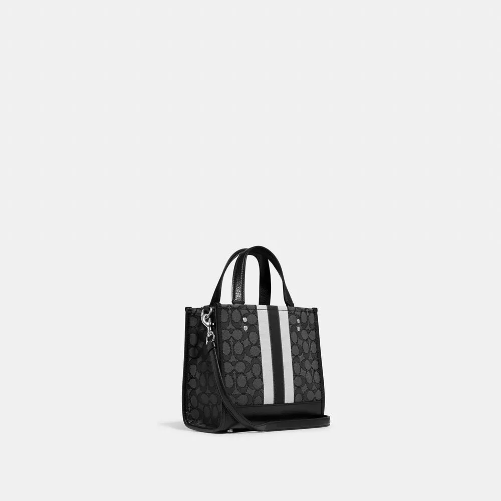 Coach Dempsey Tote 22 In Signature Jacquard With Coach Patch And Stripe