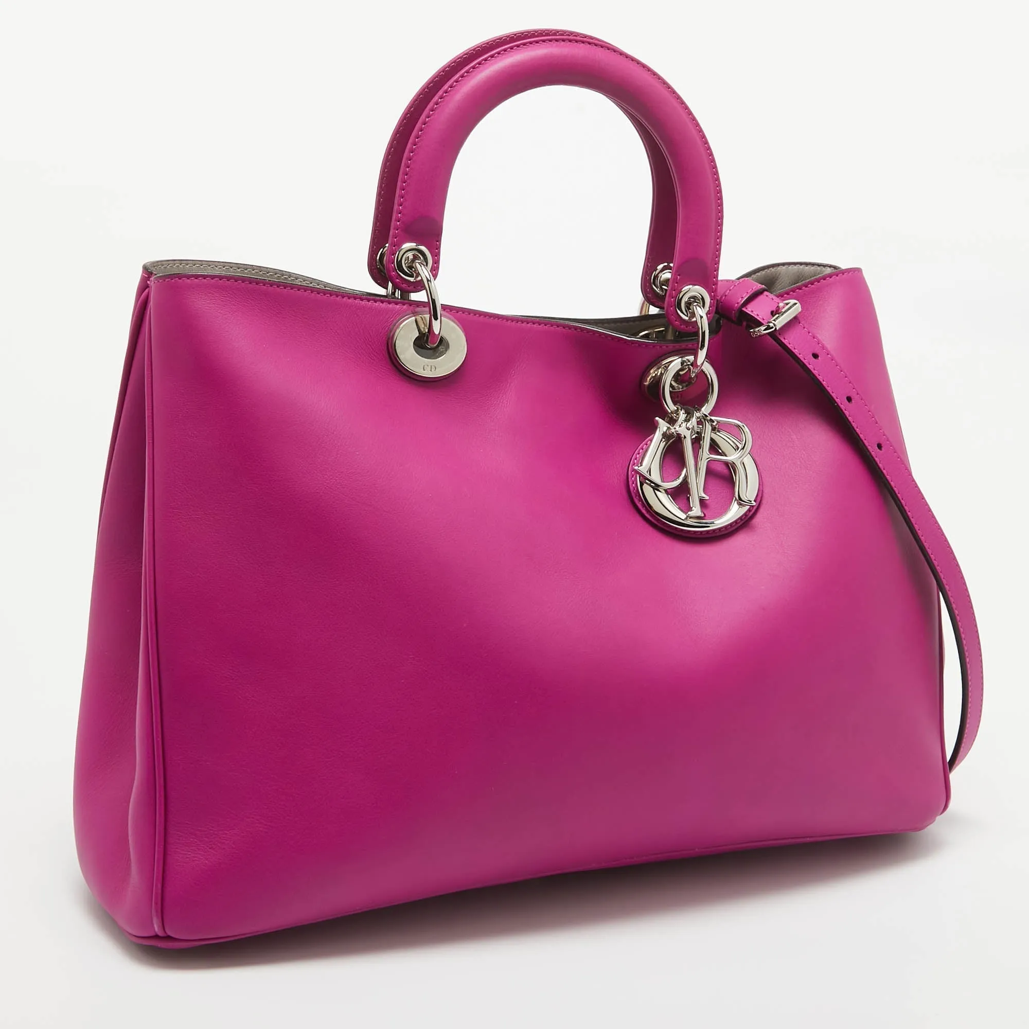 DIOR Fuchsia Leather Large issimo Shopper Tote