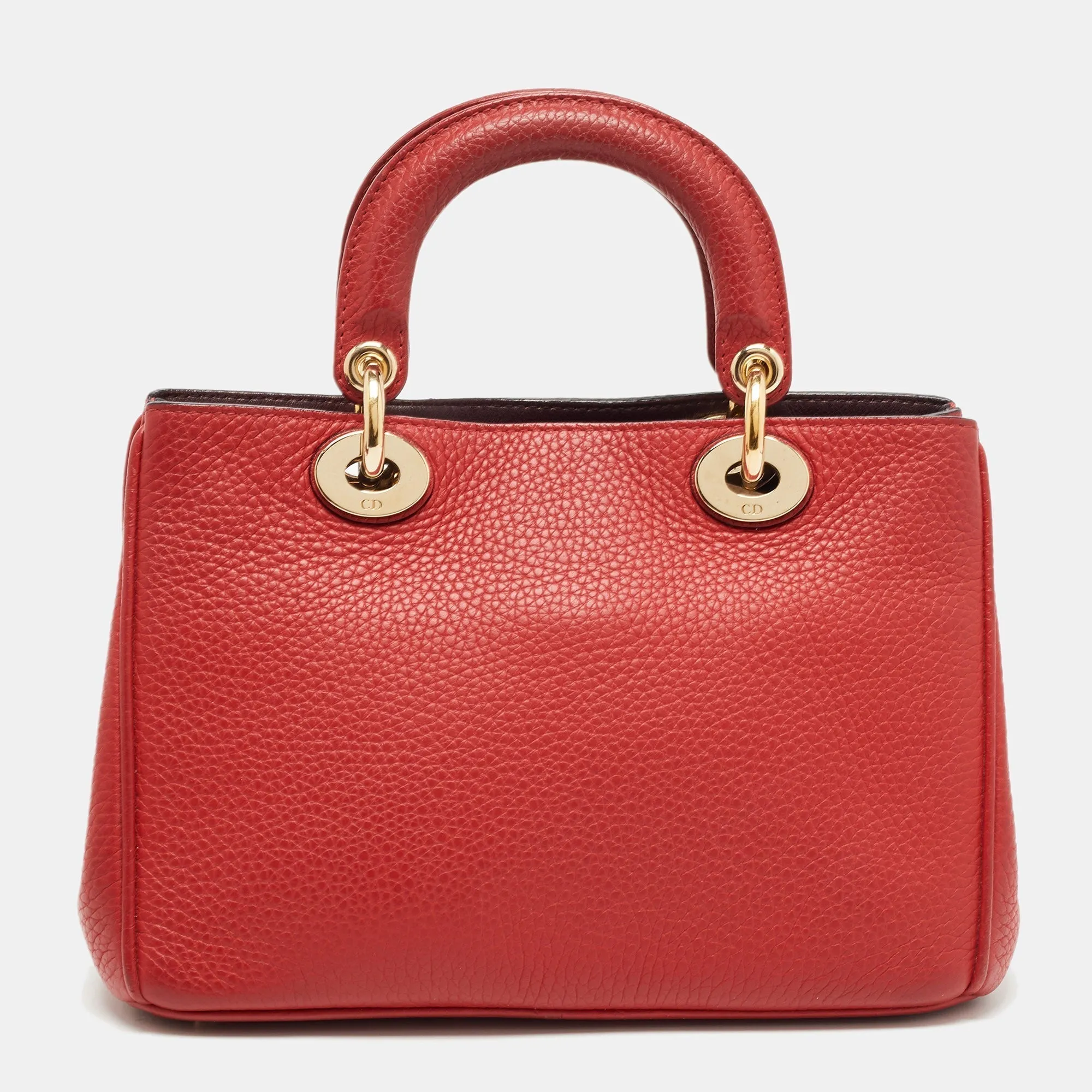 DIOR Red Grained Leather Mini issimo Tote