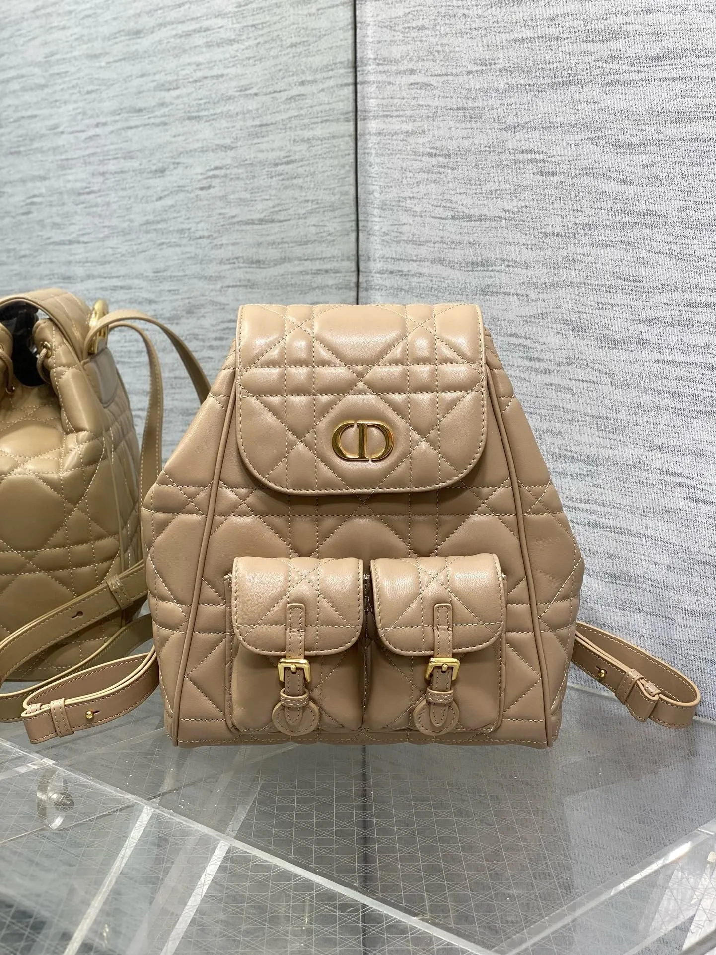 DR477 Small/Medium Dior Caro Backpack / HIGHEST QUALITY VERSION