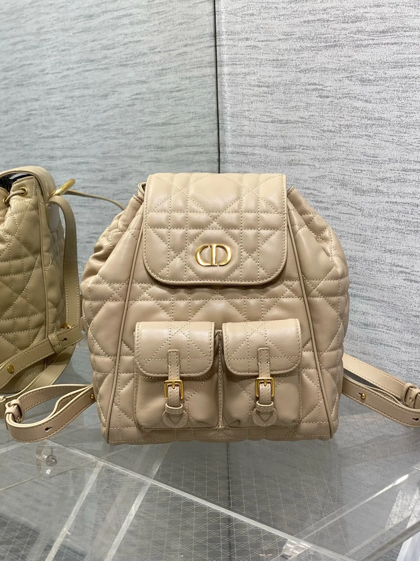 DR477 Small/Medium Dior Caro Backpack / HIGHEST QUALITY VERSION