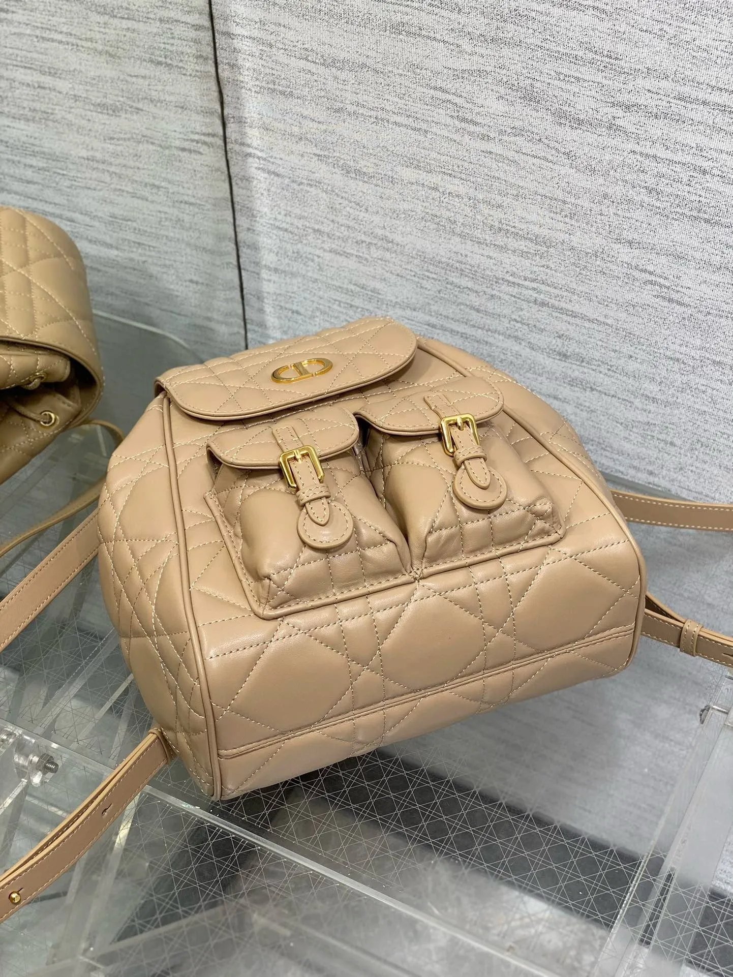 DR477 Small/Medium Dior Caro Backpack / HIGHEST QUALITY VERSION