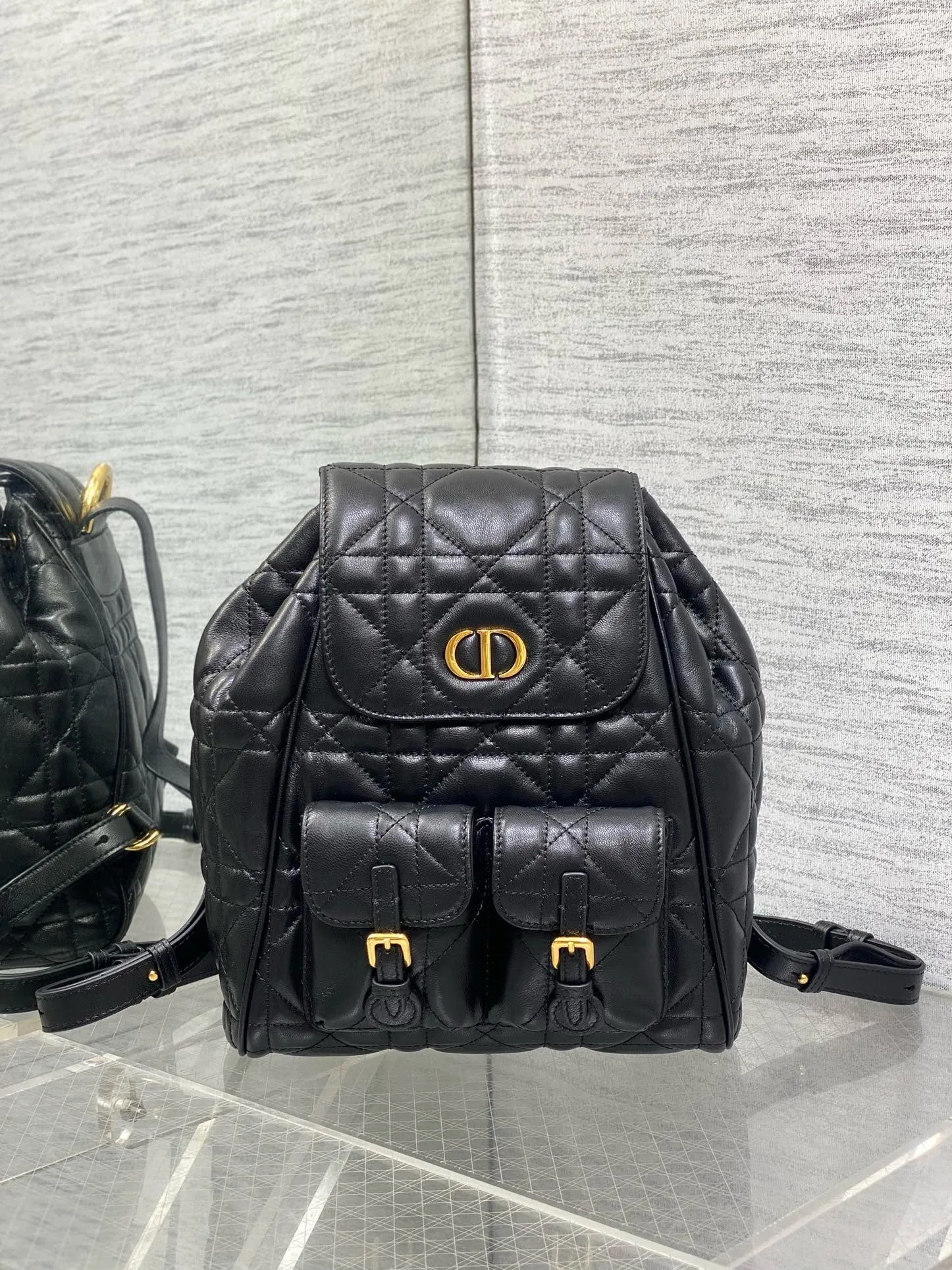 DR477 Small/Medium Dior Caro Backpack / HIGHEST QUALITY VERSION