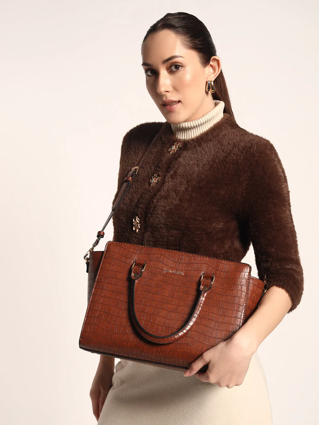 Elora Satchel Sling - Croco Tan