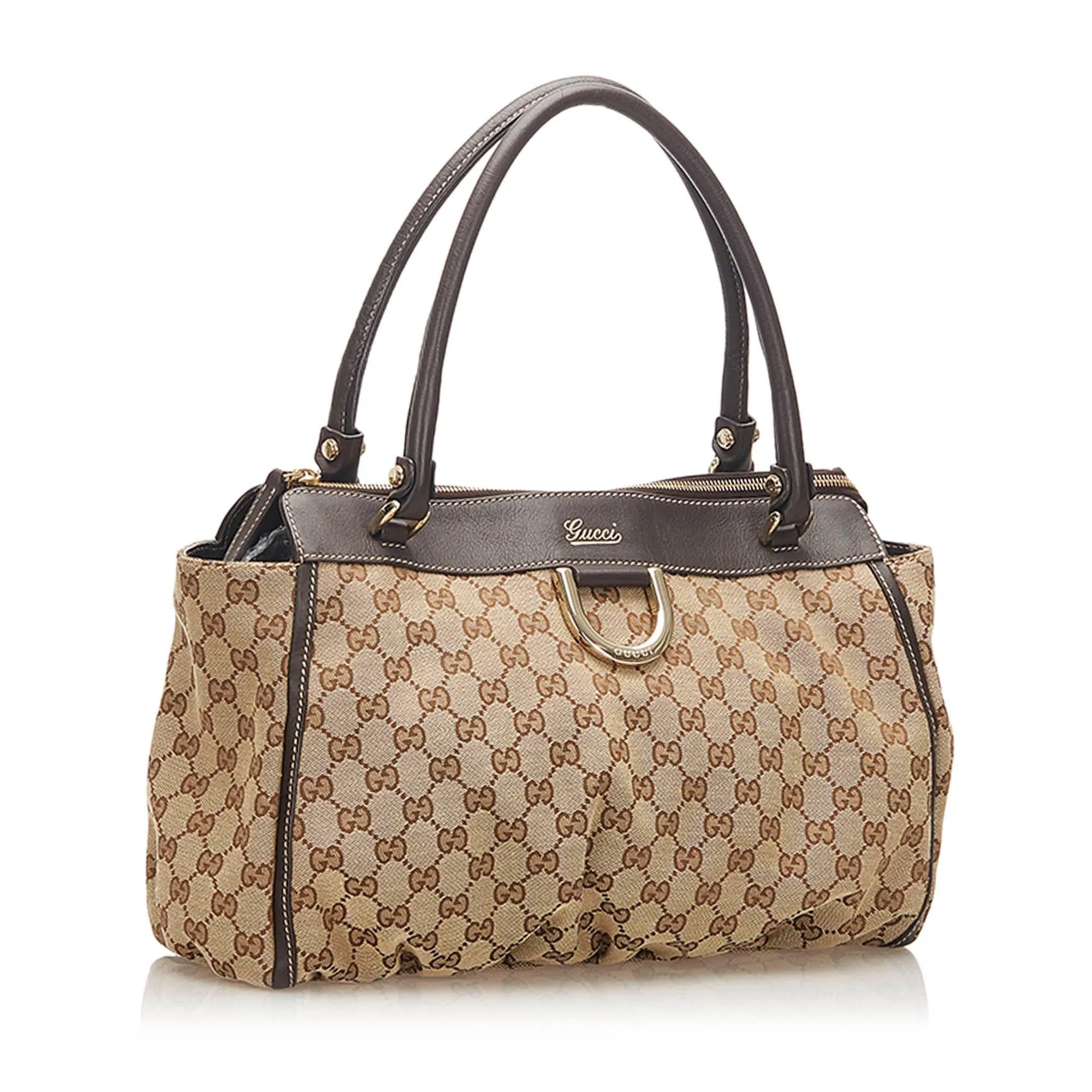 Gucci GG Abbey-D Ring Canvas Tote Bag (SHG-18453)