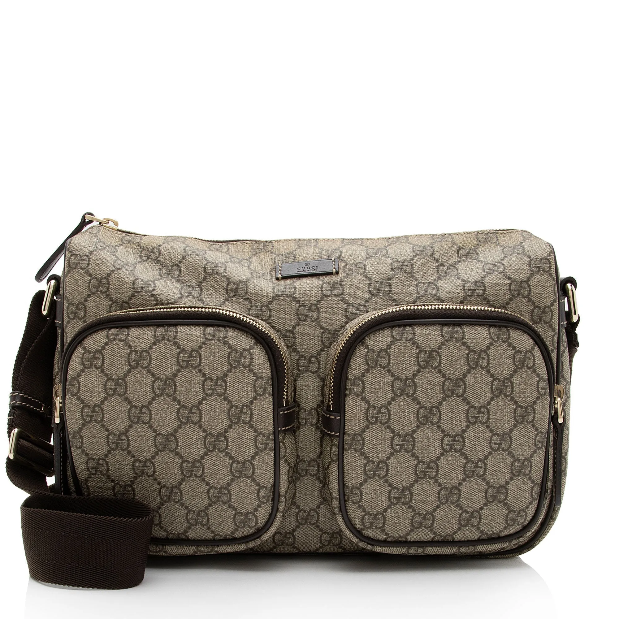 Gucci GG Canvas Double Pocket Messeneger Bag (SHF-UBcIwa)