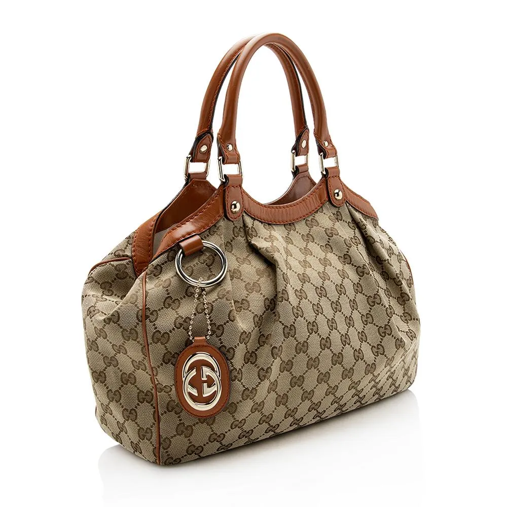 Gucci GG Canvas Sukey Medium Tote - FINAL SALE (SHF-14353)