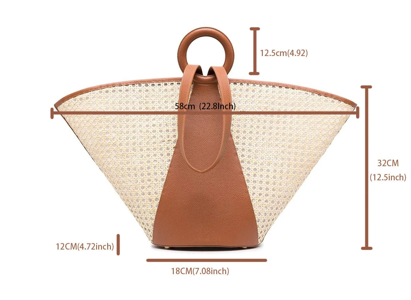 Large Raffia Straw Woven Tote Bag