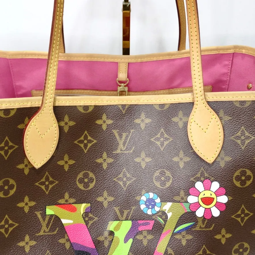 Louis Vuitton 2007 Takashi Murakami Neverfull Tote Bag