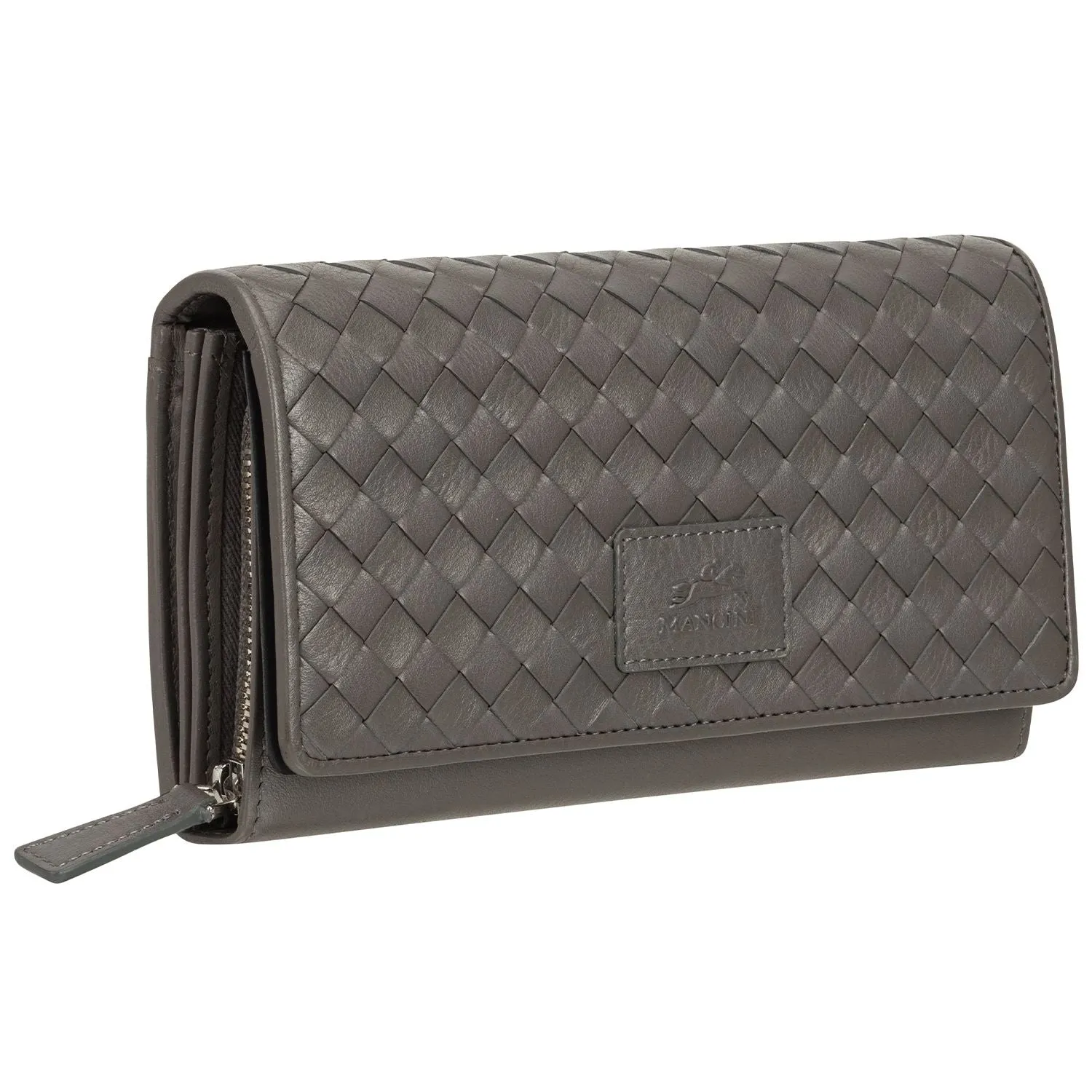 Mancini BASKET WEAVE RFID Secure Clutch Wallet