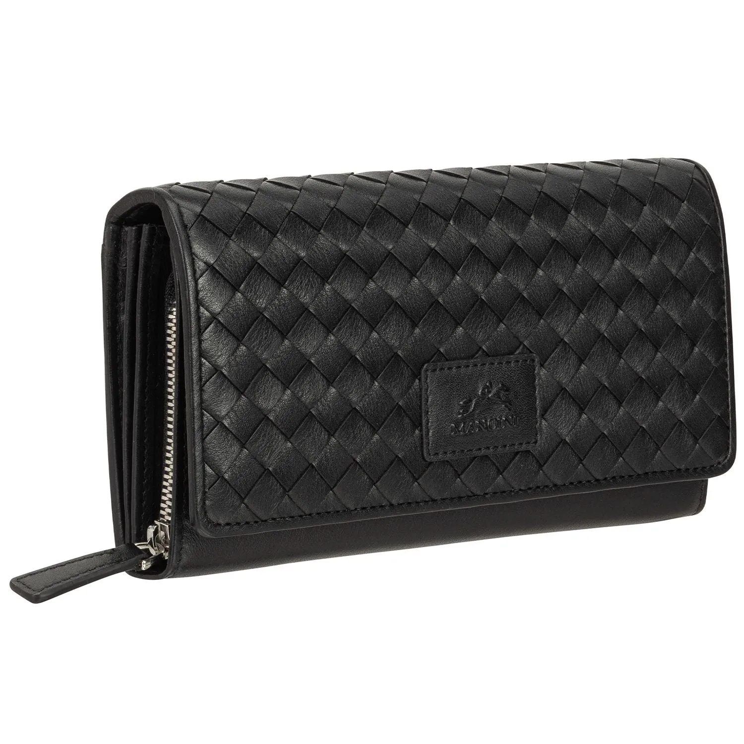 Mancini BASKET WEAVE RFID Secure Clutch Wallet