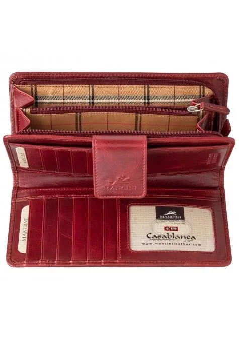 Mancini CASABLANCA Ladies' RFID Secure Clutch Wallet