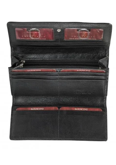 Mancini EQUESTRIAN-2 Collection Ladies' Trifold Wallet (RFID Secure)