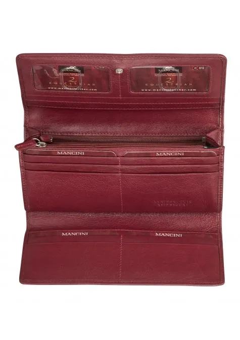 Mancini EQUESTRIAN-2 Collection Ladies' Trifold Wallet (RFID Secure)