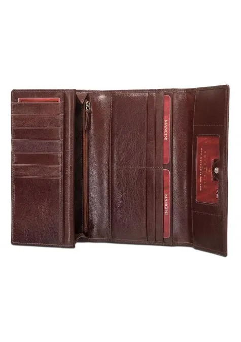 Mancini EQUESTRIAN-2 Ladies' RFID Secure Trifold Checkbook Wallet