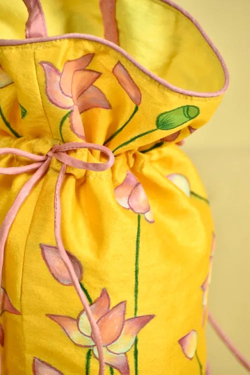 "Pichwai" Silk Handpainted Potli