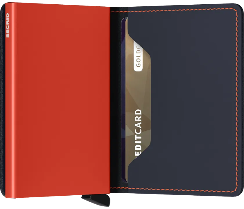 Secrid: Slimwallet Matte Night Blue & Orange