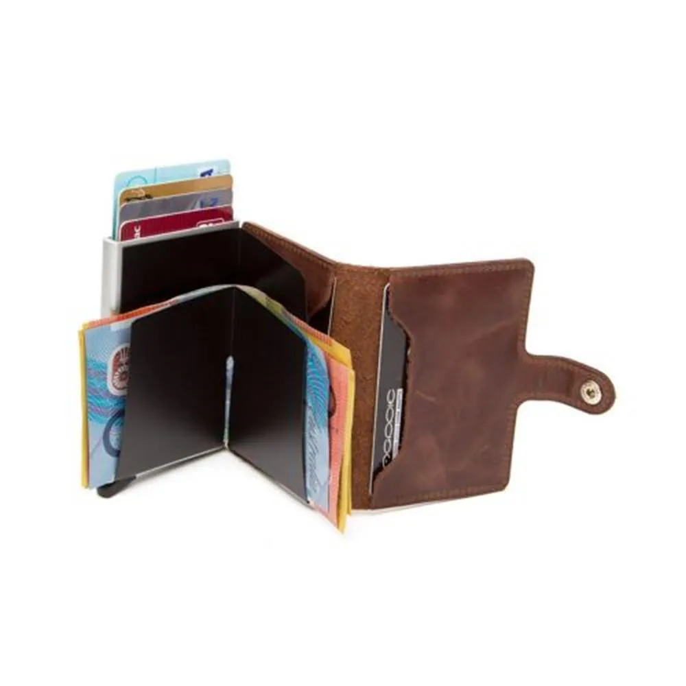 Secrid: Vintage Brown Leather Mini Wallet