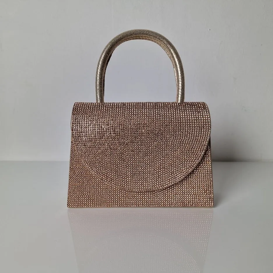 Sparkly Champagne Pink Diamante Mini Grab Bag