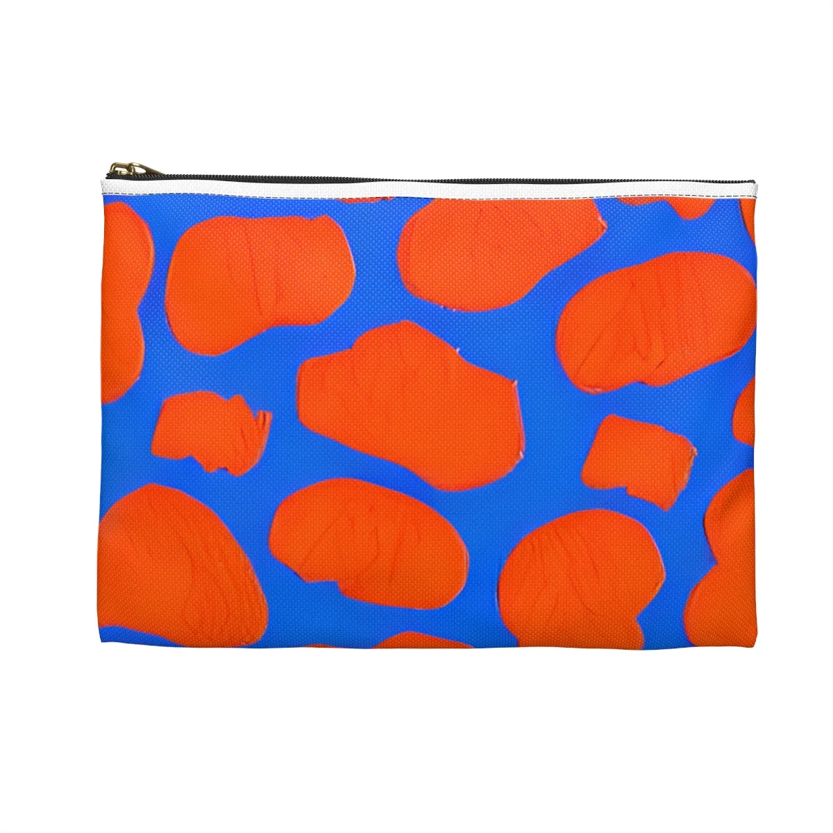 Stylish Orange and Blue Zipper Pouch for Everyday Essentials