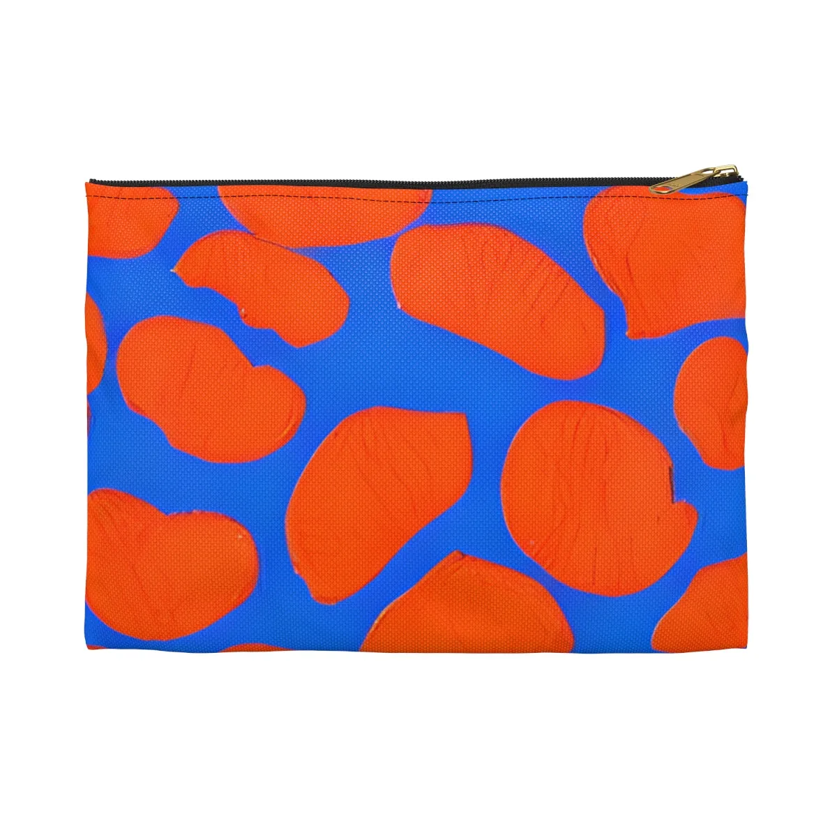 Stylish Orange and Blue Zipper Pouch for Everyday Essentials