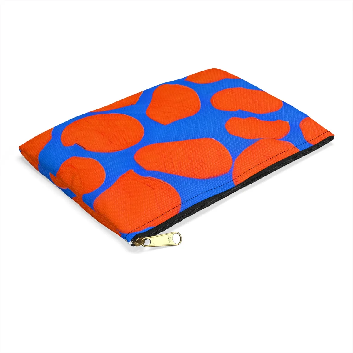 Stylish Orange and Blue Zipper Pouch for Everyday Essentials