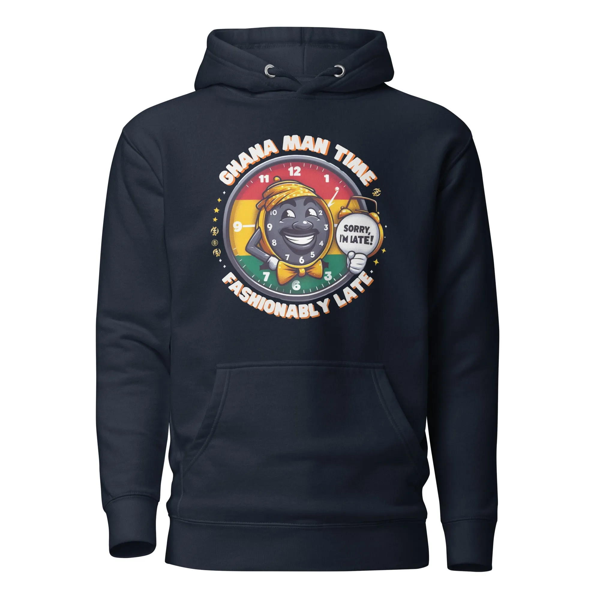 Trendy Fashionably Late Ghana Man Time Unisex Hoodie - Stylish Streetwear for All