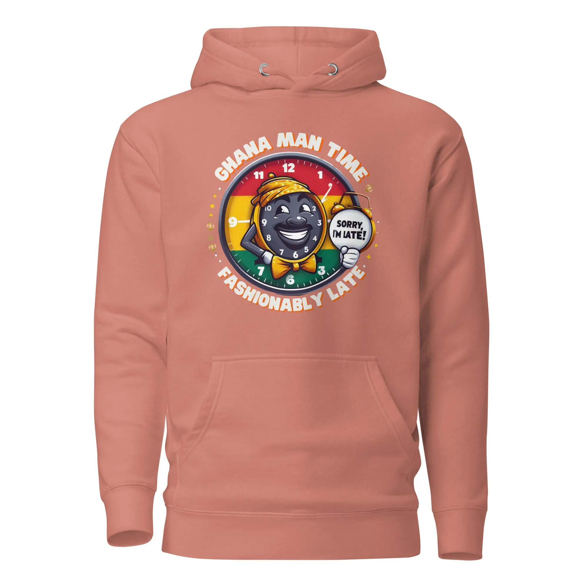 Trendy Fashionably Late Ghana Man Time Unisex Hoodie - Stylish Streetwear for All