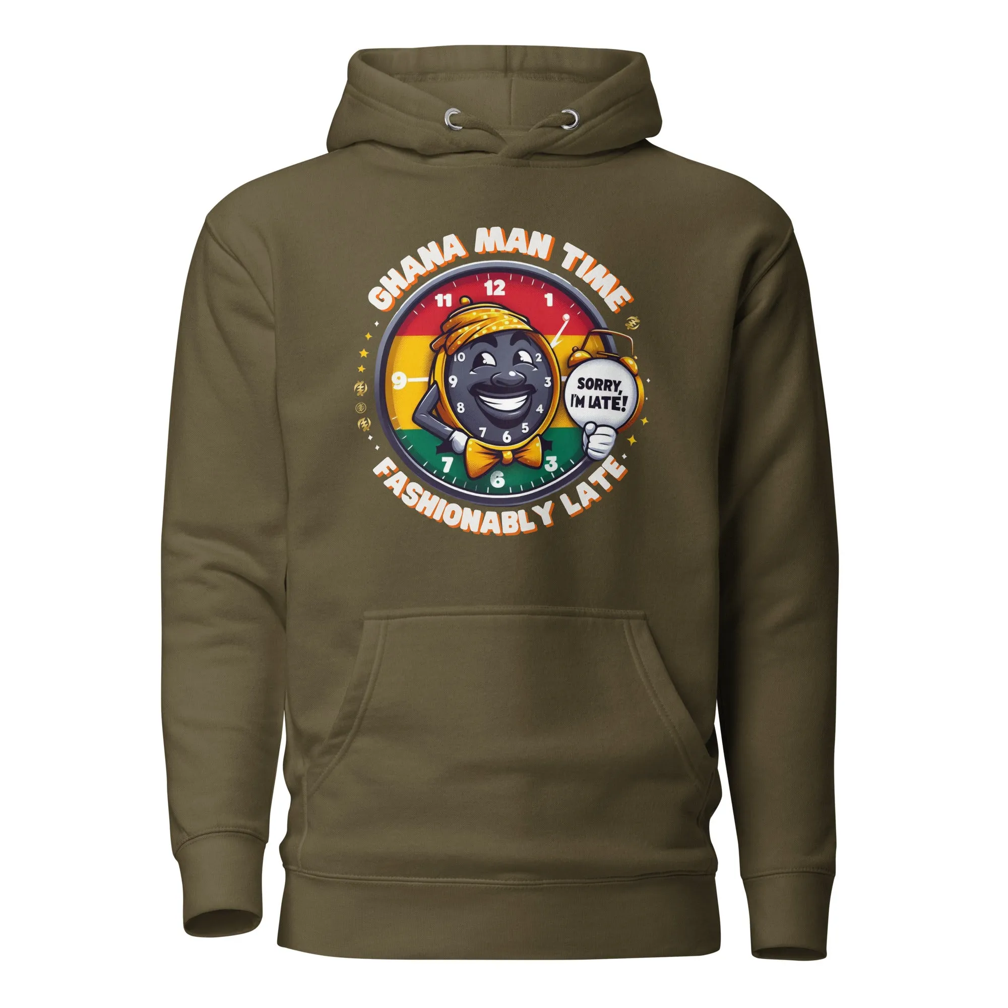 Trendy Fashionably Late Ghana Man Time Unisex Hoodie - Stylish Streetwear for All