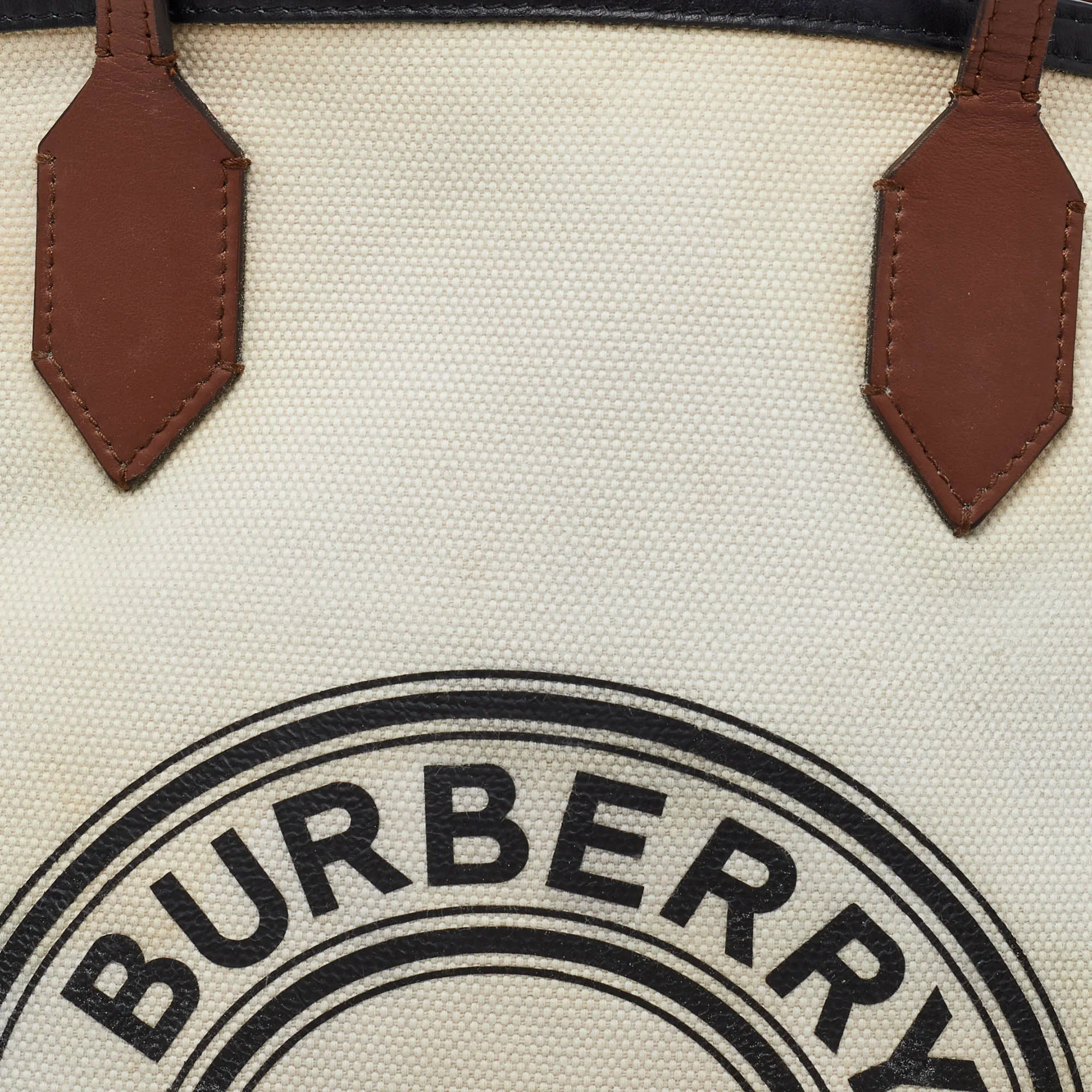 Trendy Inspired Burberry Tri Color Canvas And Leather Large Society Tote